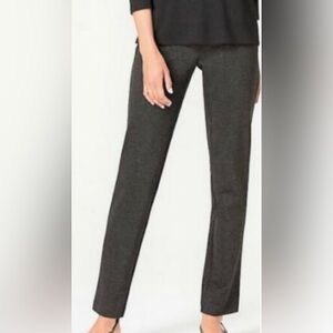 J JILL pull-on ponte slim leg pants M charcoal heather